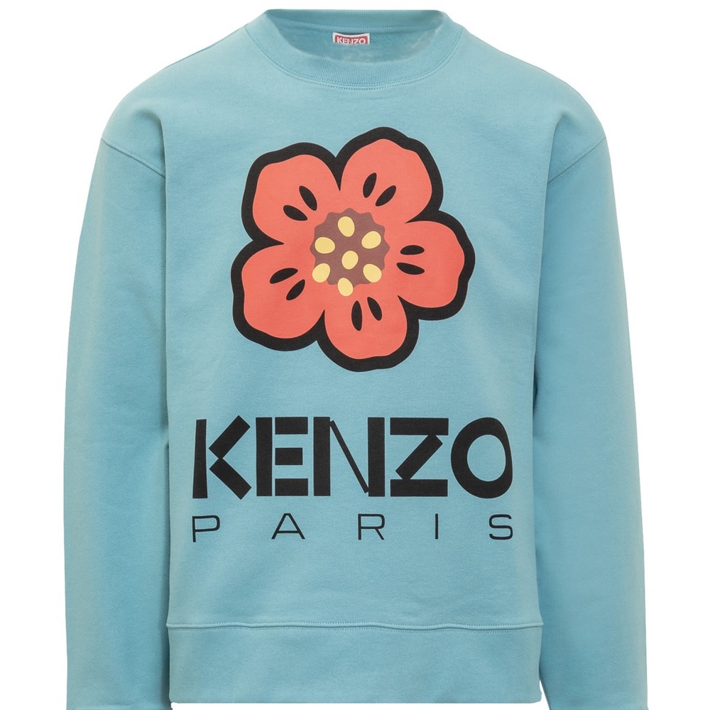 Kenzo Men’s ‘Boke Flower’ Sweatshirt Cyan Size XL  Brand New With Tags